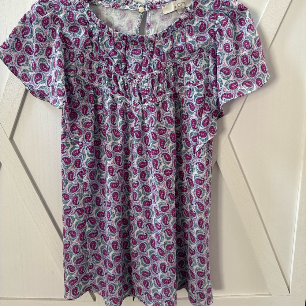 LOFT Multicolor Paisley Blouse